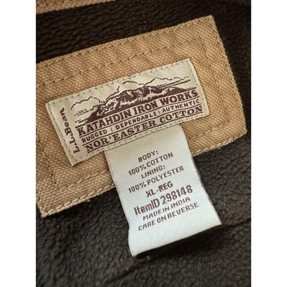 Vintage LL Bean Barn Jacket Mens XL Fleece Lined Canvas Coat Katahdin Iron Works - Picture 6 of 15